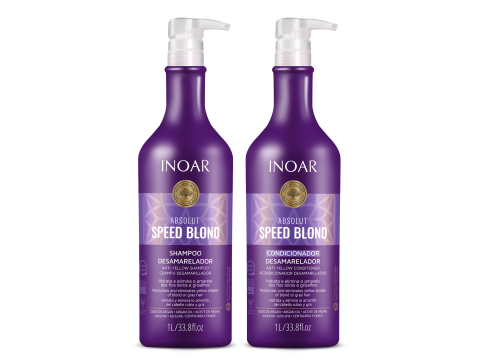 INOAR Speed Blond Duo Kit - priemonių rinkinys šviesiems plaukams 2x1000 ml